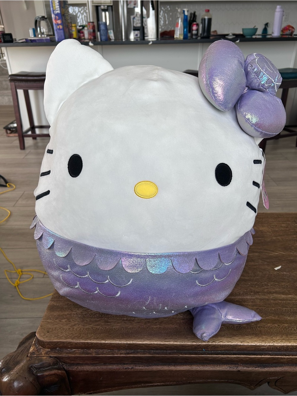 NWT Squishmallows Hello Kitty Purple Iridescent Mermaid Plush 20”Large Soft Toy